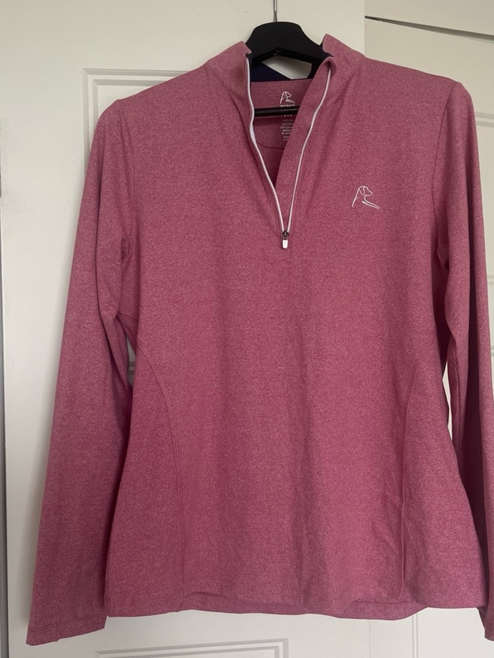 Rhoback Women's Quarter Zip Pullover Sz M Mauve Pink